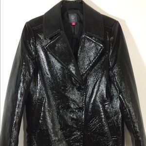 Vince camuto black shiny large jacket